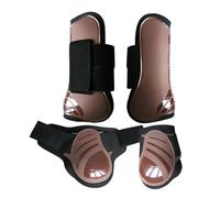 QUXVUIS Sturdy Horse Tendon Boots Equipped With Soft Lining Offering Support And For Competitive Riders Equine Dressage Boots For Training Jumping Riding, Brown, L