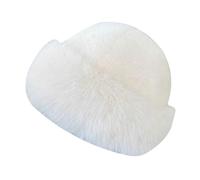 QUXVUIS Stylish Bucket Hat Women Cossack Hat For Wonderful Winter Gifts Suitable For Outdoor Activities And Cold Weather Winter Faux Fur Women Cossack Russian, White