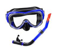 QUXVUIS Swim Mask Scuba Diving Snorkeling Goggles Snorkel Gear Adults Enhanced Performance And Comfort While Underwater Diving Snorkel Set Adults Snorkeling Gear Goggles, Blue Black, 18.5x20.5x7cm