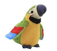 QUXVUIS Talking Parrot High Strength Coated No Fade Plush Toy Adjustable Bird Toys with Battery Power Supply Good Gifts, Green