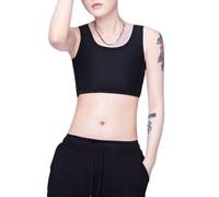 QUXVUIS Tank Top Breast Vest Shirt Chest Binder Trans Slimming Underwear Strengthen Bandage Reinforced Short Corset Clothes, Black, L