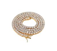 QUXVUIS Tennis Necklace Fashionable All-Match Lightness Zircon Necklaces Delicate Twinkle Chains Decoration Accessories, 3mm Golden 7inch