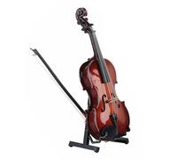 QUXVUIS Tiny Playable Violin With Stand Bow And Case Handcrafted Wooden Instrument Set Made Of Polished Wood Sturdy Structure Bow And Case Mini Musical Instrument Violin, 16cm