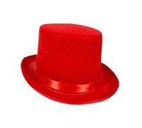 QUXVUIS Top Hat For Men Classic Accessory Theatrical Shows Adults Magician Hat With Satin Band Fantastic For Formal Events Fancy Dress Formal Costume Jazz Flat Top, Red, M