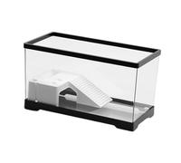 QUXVUIS Turtle Tank Reptile Habitat With Dedicated Feeding Area Making Daily Care Simple And Efficient For Pet Owners Terrapin Tank Terrarium Amphibians Tortoises Case, Black, L