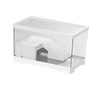 QUXVUIS Turtle Tank Reptile Habitat With Dedicated Feeding Area Making Daily Care Simple And Efficient For Pet Owners Terrapin Tank Terrarium Amphibians Tortoises Case, White, M