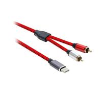 QUXVUIS U C To Splitter Converter Video Connects Various Devices For Ultimate Flexibility In Audio Visual Presentations Durable Av Cables Car Audio Interface Cord, Red, 1.5 Meter