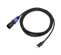 QUXVUIS USB C To XLR Male Audio Cable Connector For Enhanced Sound Musicians And Audio Professionals On Stage USB C To XLR Cable Connector Male Speaker Mixer, Black, 200cm