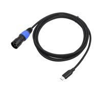 QUXVUIS USB C To XLR Male Audio Cable Connector For Enhanced Sound Musicians And Audio Professionals On Stage USB C To XLR Cable Connector Male Speaker Mixer, Black, 100cm