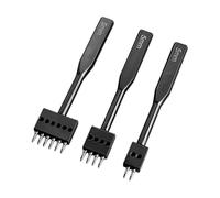 QUXVUIS Versatile Stitching Hole Punch 2 Prong 4 Prong 6 Tools For All Leather Projects High Strength Construction Can Count On Lacing Stitching Punch High-strength Beginners, Black, 5mm