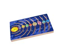 QUXVUIS Vibrant Space Jigsaw Planets Solar System Puzzle Wooden Toy Designed To Cognitive Development In Kids Toddlers Children Educational Learning Gift