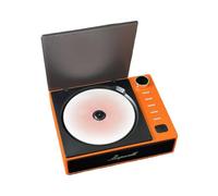 QUXVUIS Vintage CD Player With Bluetooth Speaker USB-C Fast Charging Dust Cover And Remote Control Included ABS MP3, orange
