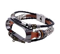 QUXVUIS Vintage Ethnic Adjustable Leather Watch Bracelet International Exquisite And Retro Style High Compatibility, Brown black