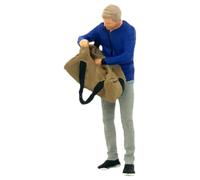 QUXVUIS Vivid Miniature Doll Figurines S Scale 1/64 Tiny People Character Figurines Exquisite Characters Choice Kids Toys Tiny People Character Doll Model, look bag man blue, 2.8-3cm