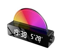QUXVUIS Wake Up Clock Sleep Bedlight Sunrise Awakening Delivers Environment Ensuring Sleep And Refreshing Wake-Ups Multi Color Dimming Atmosphere Night Light, black