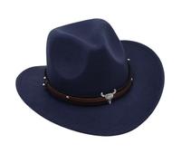 QUXVUIS Wide Brim Hat Versatile Summer Accessory Fit For Outdoor Themes Parties Or Events Disco Cowboy Hat Is For Camping Fancy Dress Decor Aesthetic Bridal Engagement Cap, Navy Blue, 54cm