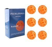 QUXVUIS Win Every Game Hollow Pickleball Balls 6 Piece/set PE 40 Holes Pickleball Portable, Orange