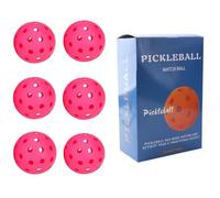 QUXVUIS Win Every Game Hollow Pickleball Balls 6 Piece/set PE 40 Holes Pickleball Portable, Rose Red