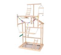 QUXVUIS Wooden Bird Playground Exercise Stand Parrot Perch Toys With Ladder Offering Fun And Safe Adventure Spaces Exercise Play Stand Bird Swing Climbing Hanging