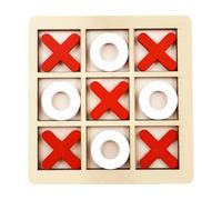 QUXVUIS Wooden Coffee Table Game Enabling Fun Family Interactions Supporting Counter Strategies And Education Through Play Intelligent Puzzle Game Educational, red and white, 9.8x9.8x0.5cm