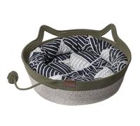 QUXVUIS Woven cat basket, bed basket, cotton rope woven room, rope cat suitable for all seasons, summer board, house, C, 【36cm*36cm*14cm】