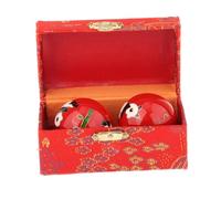 QUXVUIS Yin Yang Ation Health Finger Exercise For Enhancing Overall Dexterity And Comfort Chinese Exercise Hand Massage Fitness Balls Office Portable Hand, Panda Red, Diameter 42mm