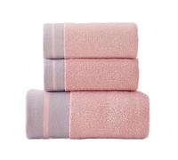 QUYBSGWJ Cotton Ultra Soft 3 Pack Washcloth with 1 Bath Towels 2 Hand Cloths Highly Absorbent Antibacterial,Pink,140 * 70 74 * 34 74 * 34cm