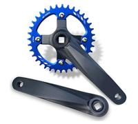 QUYCOIU 152/165/170MM Mountain Bike Crankset Square Taper Cranksets 104 BCD 32/34/36/38T Single Speed Narrow Wide Chainring Crank Arm Set For 7/-12 Speed Aluminum Alloy(Blue,170MM 32T)