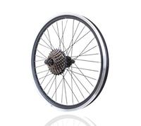 QUYCOIU 20in Mountain Bike Wheels 1.75/1.35 Tires Variable Speed Front V Brake /93mm & Rear V/Disc/Band Brake/135mm Aluminum Double Wall Carbon Steel 36H Hub For 6/7/8/9/10-speed(Rear+freewheel)