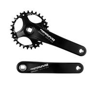 QUYCOIU Mountain Bike Crankset 170/175mm Square Taper Cranksets 104BCD 30-52T Single Speed Round Chainring Crank Arm Set Aluminum Alloy Compatible With 8/9/10/11/12 Speed Black(32T,175mm)