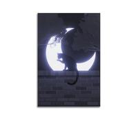 QUYEBRHFY Cat In The Moonlight Poster Wall Decoration Vintage Art Poster Movie Decoration Printing Poster Room Cool Decoration 12x18inch(30x45cm) Unframe-style