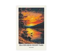 QUYHGAG Beavers Bend State Park Art Retro Canvas Poster Bedroom Decor Landscape Office Room Decor Gift 08x12inch(20x30cm)