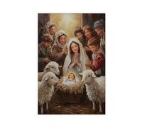 QUYHGAG Christian Art The Nativity of Jesus Canvas Poster Bedroom Decor Landscape Office Room Decor Gift 24x36inch(60x90cm)