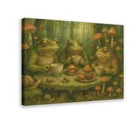 QUYHGAG Frog Forest Feast Canvas Poster Wall Art Decor Print Picture Paintings for Living Room Bedroom Decoration 24x36inch(60x90cm)