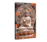 QUYHGAG Indian Buddhist Statue Art Posters Canvas Poster Bedroom Decor Landscape Office Room Decor Gift 16x24inch(40x60cm)