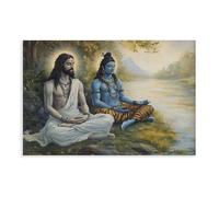 QUYHGAG Poster Jesus And Shiva Practising Together Canvas Poster Bedroom Decor Landscape Office Room Decor Gift 24x36inch(60x90cm)