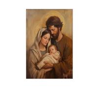 QUYHGAG Poster of Jesus with The Holy Parents Canvas Poster Wall Art Decor Print Picture Paintings for Living Room Bedroom Decoration 16x24inch(40x60cm)