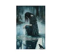 QUYHGAG Retro Morrigan Celtic Goddess Canvas Poster Wall Art Decor Print Picture Paintings for Living Room Bedroom Decoration 24x36inch(60x90cm)