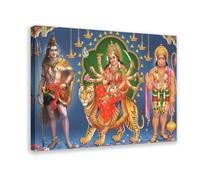 QUYHGAG Tiger Goddess Indian God Canvas Poster Bedroom Decor Landscape Office Room Decor Gift 24x36inch(60x90cm)