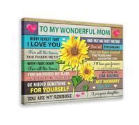 QUYHGAG To My Most Wonderful Mum Canvas Poster Bedroom Decor Landscape Office Room Decor Gift 20x30inch(50x75cm)