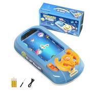 QuyiFa New Steering Wheel Toy, Car Simulator with Sound,Car Racing Adventure Toy,Kids Driving Simulator Toy,Steer Joy Driving Simulator Toy,Turn and Learn Driver Toy (Upgraded model,Blue)