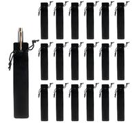 QUYLIXX Velvet Pen Pouches with Drawstring, Black, Single Sleeve Holder, 100 Pieces