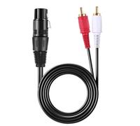 Quystetes 1.5m/ 5ft Stereo Audio Splitter Patch Y Cable Cord 1 XLR Female to 2 Male Plug