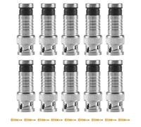 Quystetes 10 pcs BNC Compression Connector for Coax RG59 Cable CCTV Cameras
