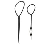 Quystetes 2 pcs Topsy Tail Hair Styler Hair Style Hair Twister Snare Loop Black