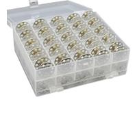 Quystetes 50 Pcs Metal Bobbins for Sewing Machine with Storage Box Easy Install Easy to Use