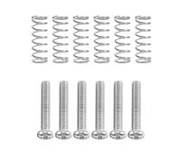 Quystetes 6 Pcs Electric Guitar Tremolo Bridge String Saddles Mount Adjust Conical Spring and Screws Silver