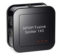 Quystetes Digital Optical Audio 1X3 Splitter,Digital SPDIF TOSLINK Optical Fiber Audio Splitter,1 in 3 Out, for Blue-Ray DVD HDTV