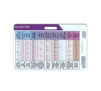 Quystetes ECG/EKG Rhythm Pocket Card Double Sided EKG Rhythm Interpretation Badge Card ECG Rate Pocket Cards EKG Calipers
