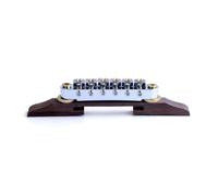 Quystetes Electric Guitar Bridge Plated Rosewood Base Bridge Tailpiece for Jazz Guitar Accessories